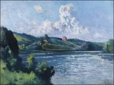 Voici un paysage lacustre à Rolleboise (commune des Yvelines où il était installé) que l'artiste a peint vers 1921. Dans cette commune, le peintre a une vision du monde apaisée. Quel est son nom ?