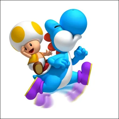 Sur cette image, il y a un Yoshi bleu.