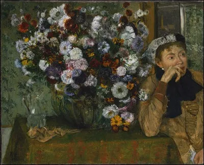 À qui doit-on "Femme accoudée près d'un pot de fleurs" ?