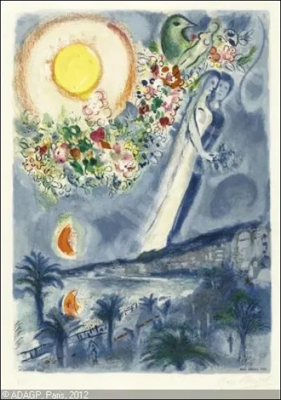 Qui a peint "Les fiancés dans le ciel" ?