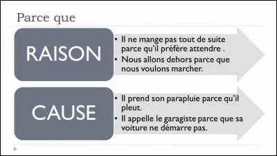 Comment dit-on "parce que" ?