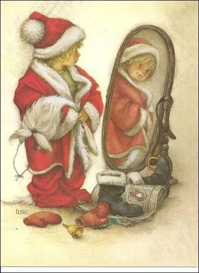 Dans quoi se regarde l'enfant ?