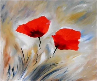 Les blés déferlent sous le vent et les nuages moutonnent. Quelle impression donne le coquelicot au bout de sa tige se tordant comme un cordage ?