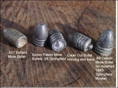 Encore une fois, c'est la technologie d'un armurier de France qui vint à la rescousse des balles rondes. Le nouveau projectile était en forme d'obus et on lui avait ajouté des rainures qui assuraient sa stabilité et sa précision à la sortie d'un canon vrillé.