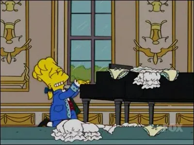 Dans l'épisode ''En Marge de l'histoire'', Marge se rend à la bibliothèque avec les enfants et vient de s'apercevoir que la bibliothèque est vide. Alors elle décide de raconter des histoires, dont une sur la vie de de Wolfgang Amadeus Mozart dont Bart joue le rôle. Dans quel pays Wolfgang est-il né ?
