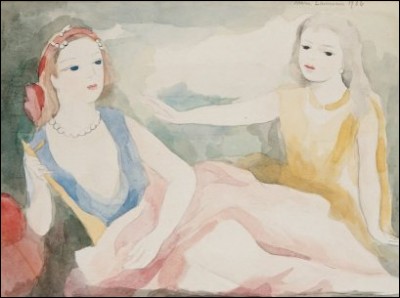 À qui doit-on cette aquarelle représentant deux jeunes filles ?