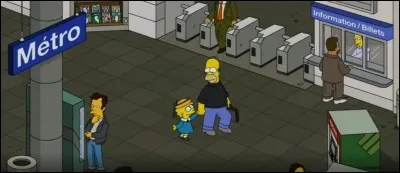 Homer et Lisa sont dans le métro de Paris et comme il ne sait pas parler français, il galère au distributeur de tickets. Après avoir passé 45 minutes à frapper et bousculer l'appareil, Homer finit par obtenir un billet pour une destination qui n'est pas celle qu'il désirait. Quelle est cette destination ?