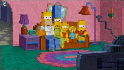 Cette image est observée au gag au canapé lors de l'épisode 5 de la saison 25. Nous pouvons voir les Simpson totalement pixelisés ! A un moment, Moe est venu en tant que Creeper et leur dit "Comment vas-tu?" puis il explose. Toute la famille disparaît et les restes du canapé sont en morceaux de blocs! 

Mais à quel jeu cela vous fait penser?