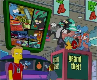 C'est une parodie de Grand Theft Auto. On peut même jouer à ce jeu ! Il est au 12e niveau du jeu ''The Simpson Game". Comment s'appelle ce jeu si affreux et violent, qui plairait beaucoup à Bart ?