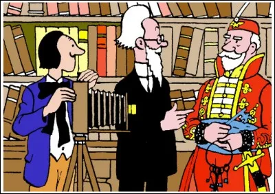 Dans le même album, vous souvenez-vous du garde qui accompagne Tintin dans la salle du trésor du château Kropow ? [À droite sur l'image]
