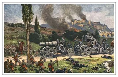 Namur, au confluent de la Sambre et de la Meuse, défendue par un anneau de forts modernes, constituait une place-forte stratégique en août 1914. Quelle arme les Allemands utilisent-ils pour venir à bout de la ville ?