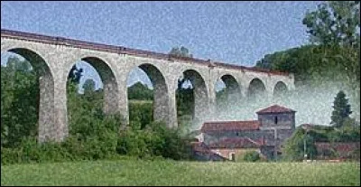 Ce montage photo nous montre le viaduc de la Sonnette et l'église du Grand-Madieu. Village Charentais, il se trouve en région ...
