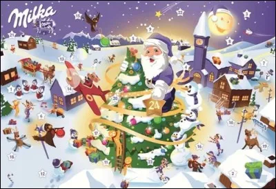 Que tient le père Noël de sa main gauche ?