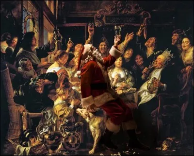 C'est lors du "Repas de famille le jour de la Fête des Rois" que s'invite le père Noël. Qui est l'auteur flamand de la peinture sur toile originale ?