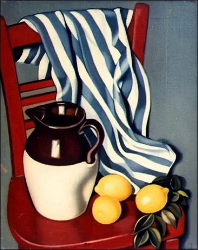 Qui a peint "Pichet et citrons sur une chaise" ?
