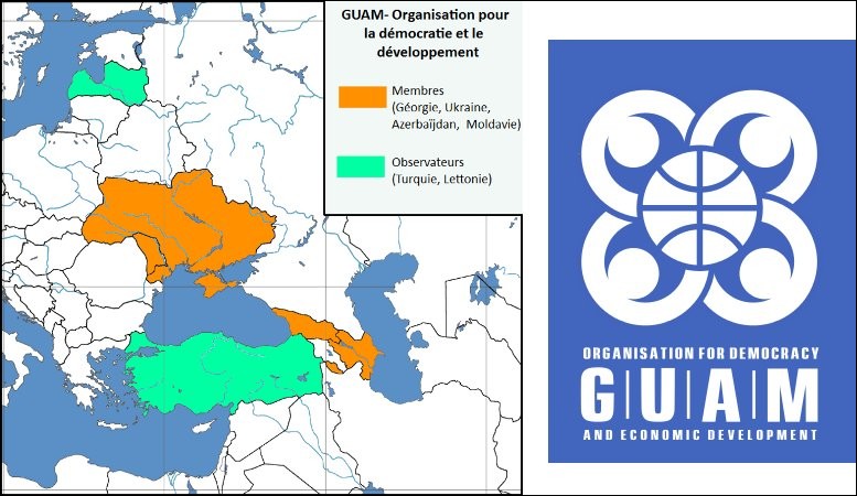 Voici la carte du GUAM et son logo. Que représente cet organisme ?