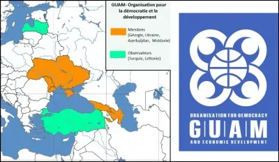 Voici la carte du GUAM et son logo. Que représente cet organisme ?