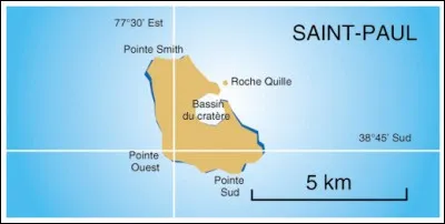 Quelle est la surface de l'île Saint-Paul ?