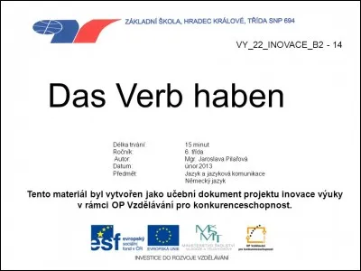 UN PEU DE CONJUGAISON : 
Quelle est la terminaison du verbe "haben" à la troisième personne du singulier au présent ?
