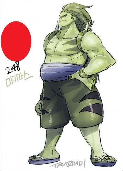 Je suis l'évolution de la 7 et l'évolution finale de la 5. En japonais, mon nom est Bangiras et je ressemble à un grand dinosaure. Bien que je sois de type roche, je suis également de type ténèbres et mon corps représente une parfaite armure. Trêve de mondanités, m'avez-vous reconnu ?