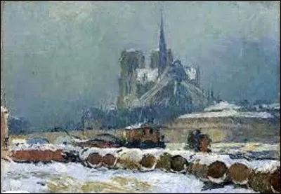 J'avoue que ma question n'est pas facile. Quel peintre de l'École de Rouen a réalisé, en 1895, cette huile sur toile intitulée ''Notre-Dame de Paris sous la neige'' ?