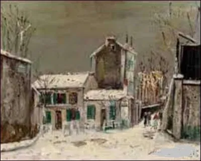 ''Le Lapin Agile sous la neige'' est une oeuvre peinte, apparemment, dans les années 30. Quel est le nom de l'artiste, de l'École de Paris, qui a croqué ce paysage enneigé et ce cabaret célèbre de la butte de Montmartre ?