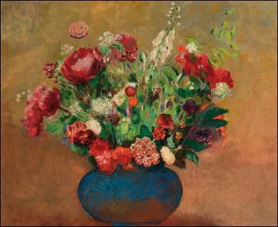 Qui a peint "Pavots et oeillets dans un vase bleu" ?