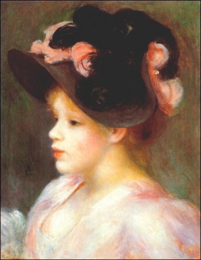 Qui a peint "Fille avec un oeillet et chapeau noir" ?