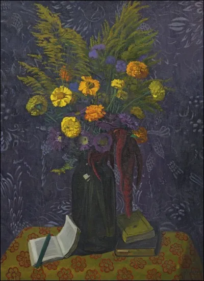 Qui a peint "Oeillets d'Inde et gerbes d'or" ?