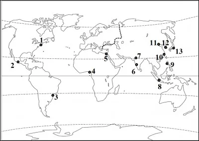 Quelle ville est représentée par le n°12 ?
