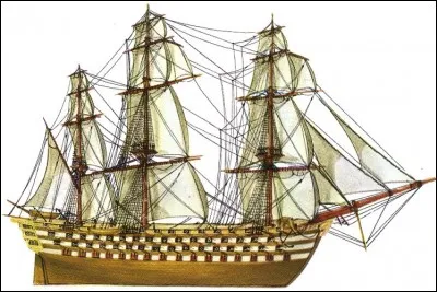 Comment s'appellent les voiles (de bas en haut) du mât de la question 2 ?