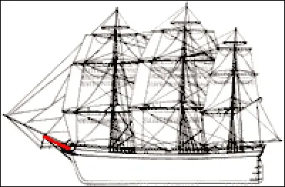 Comment s'appelle le mât incliné à l'avant ?