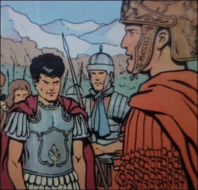 Qui est ce personnage qui fait mine basse devant César ("Les légions perdues") ?