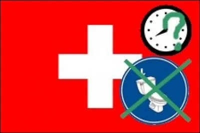 Nos amis les Suisses ont eux aussi des lois bizarres, dont celle-ci : nous n'avons pas le droit de tirer la chasse d'eau après...