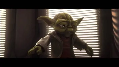 Quand Yoda entend pour la première fois l'esprit de Qui-Gon Jinn mort, que fait-il ?