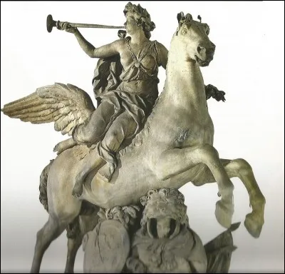 Qui a sculpté ce marbre : ''La Renommée montée sur Pégase '' ?