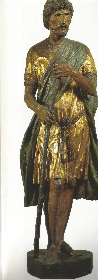 Quel saint est représenté sur ce bois doré de Francesco di Giorgio Martini ?