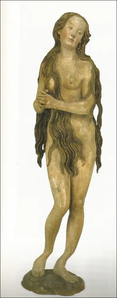 En quelle matière est cette ''Sainte Marie-Madeleine enlevée au ciel'' de Gregor Erhart ?