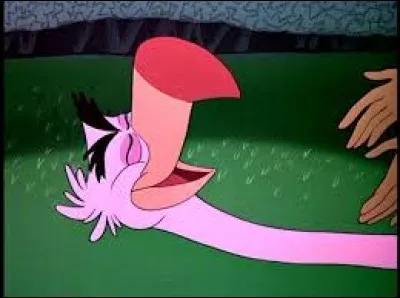Ce flamant rose est hilare et pourtant, il joue un jeu dangereux. Quel est le film ?