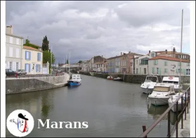 Marans est situé dans le canton de La Rochelle.
Pas de forme ancienne connue.
Indices : 1. Le département est riverain de l'océan - 2. Jonzac.