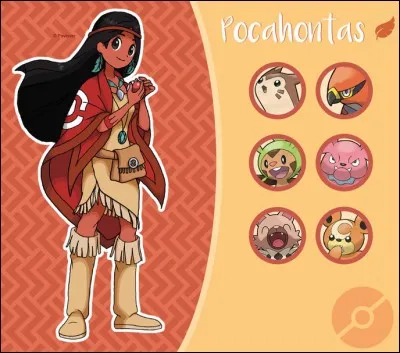 Dans l'équipe de Pocahontas, comment s'appelle le Pokémon ayant un croissant de lune au-dessus de sa tête ?