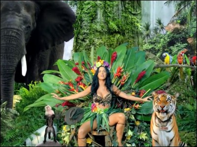 Dans quel clip peut-on la voir entourée d'animaux de la jungle ?