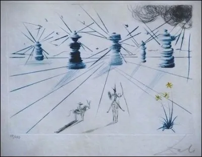 Voici "Don Quichotte et les moulins à vent" vu par "l'artiste" de Figueras. Il s'agit de :