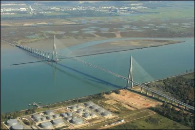 Je me suis rendu à Honfleur pour faire du shopping dans le nouveau "usine center" au pied du pont de Normandie. De quel type est ce pont ?