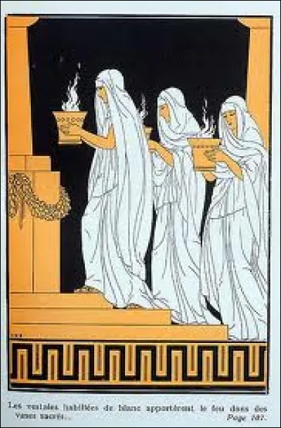 Cette gravure représente trois femmes vêtues de blanc, qui exercent un métier disparu, bien spécifique. Quel est ce métier ?