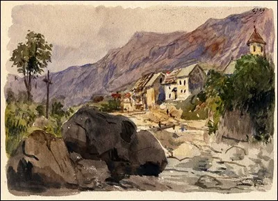 Cette peinture d'Entraunes a &eacute;t&eacute; r&eacute;alis&eacute;e par un c&eacute;l&egrave;bre peintre ni&ccedil;ois du XIXe si&egrave;cle. Qui est-ce ?