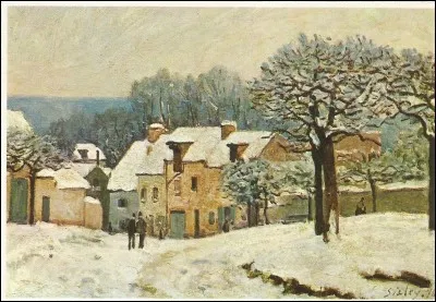 Cette toile de Sisley est appelée "La place du [...] à Marly, effet de neige".