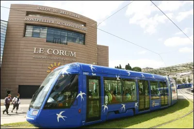 Je vais prendre le tram qui [me conduira] du stade de la Mosson jusqu'au Corum.