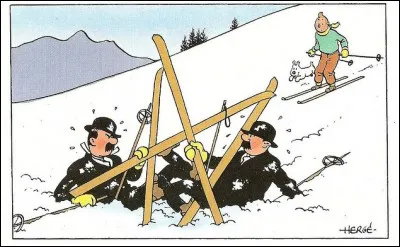 Qui voit-on sur l'image descendre &agrave; ski dans la neige ?