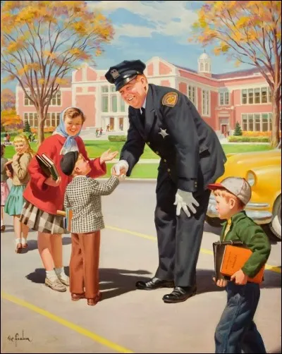 Je porte un uniforme pour mon travail ainsi que certains accessoires utiles à ce métier le plus souvent moins agréable et sympathique que l'illustration, et plus dangereux. Quel est mon métier ?